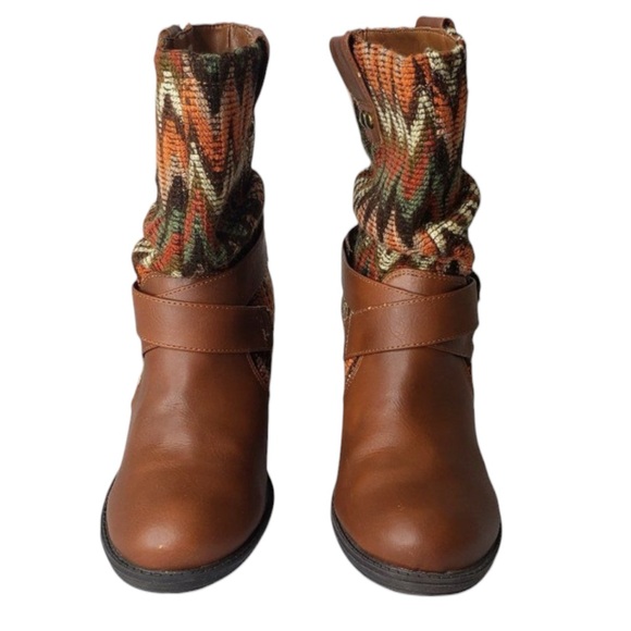 Soda Aztec Tapestry Chunky Heel Baggy Buckle Boots – Size 7.5 - Picture 6 of 16